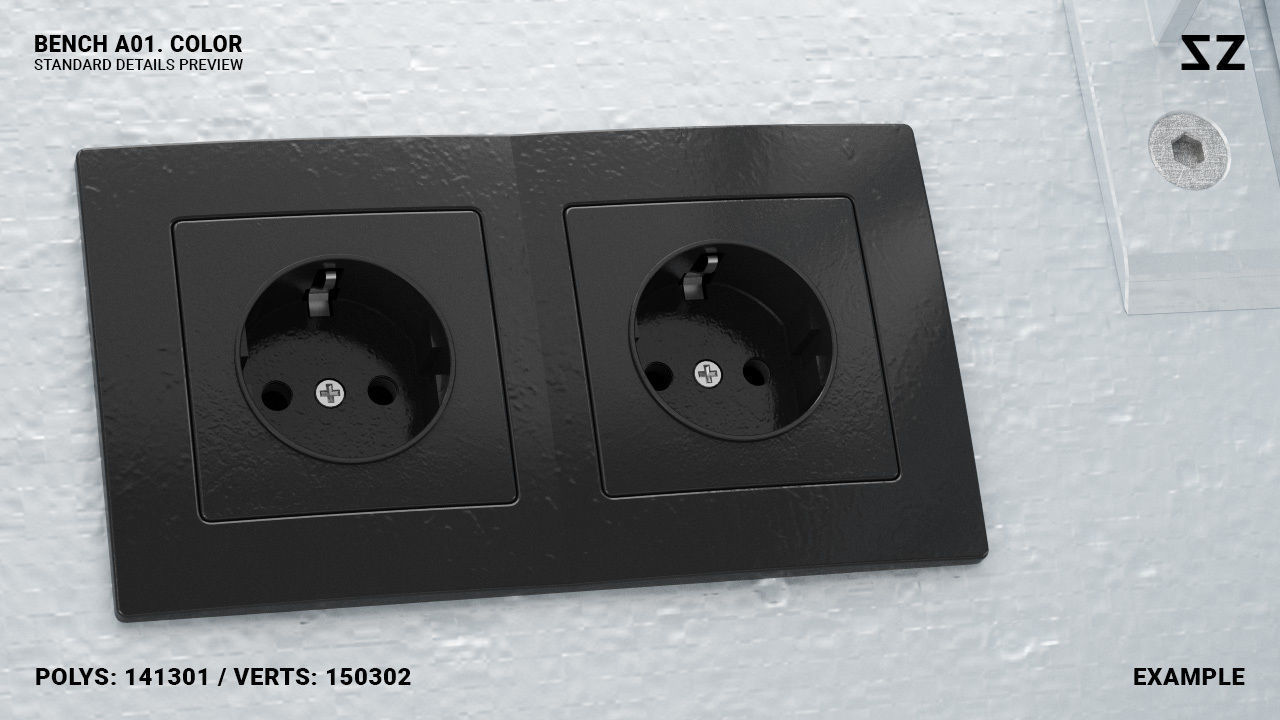 BENCH A01 PACKAGE 3D model_7