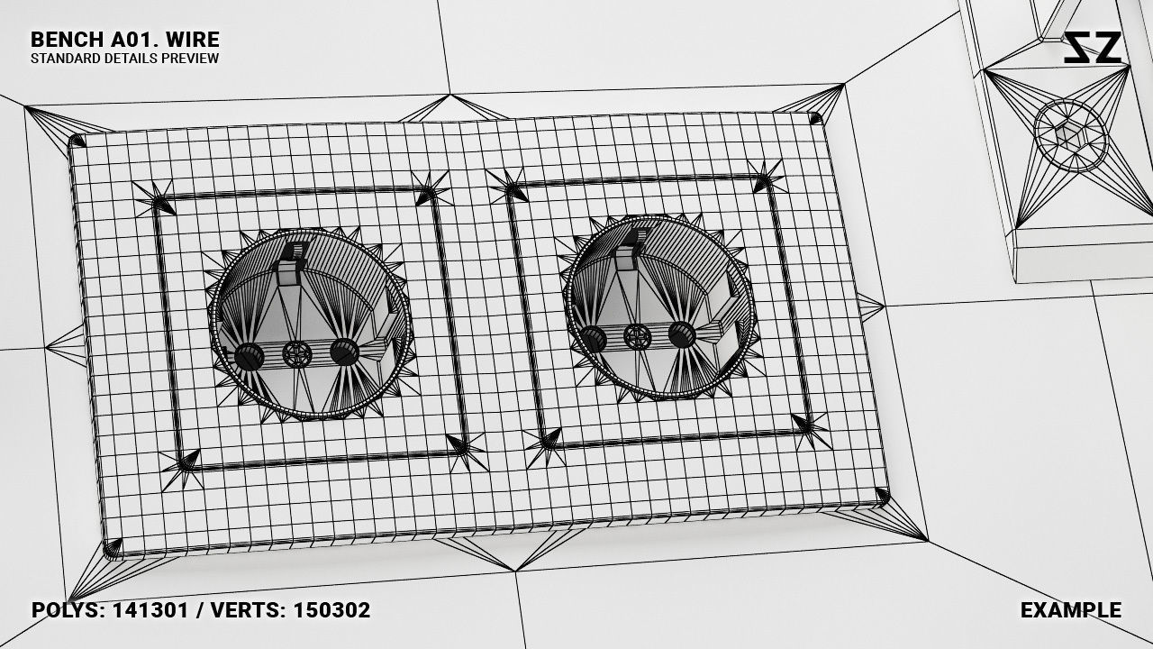 BENCH A01 PACKAGE 3D model_56