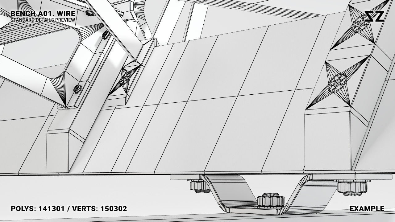 BENCH A01 PACKAGE 3D model_53