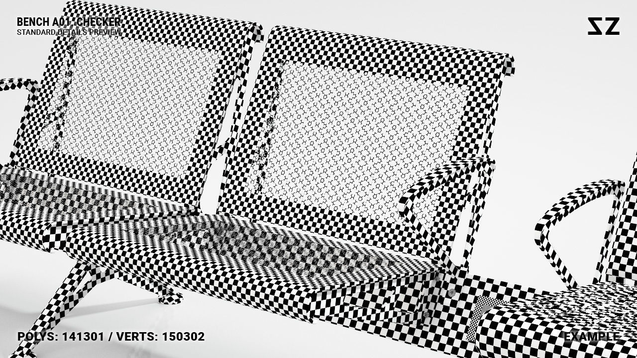 BENCH A01 PACKAGE 3D model_45