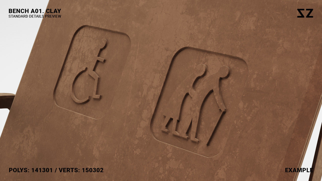 BENCH A01 PACKAGE 3D model_25