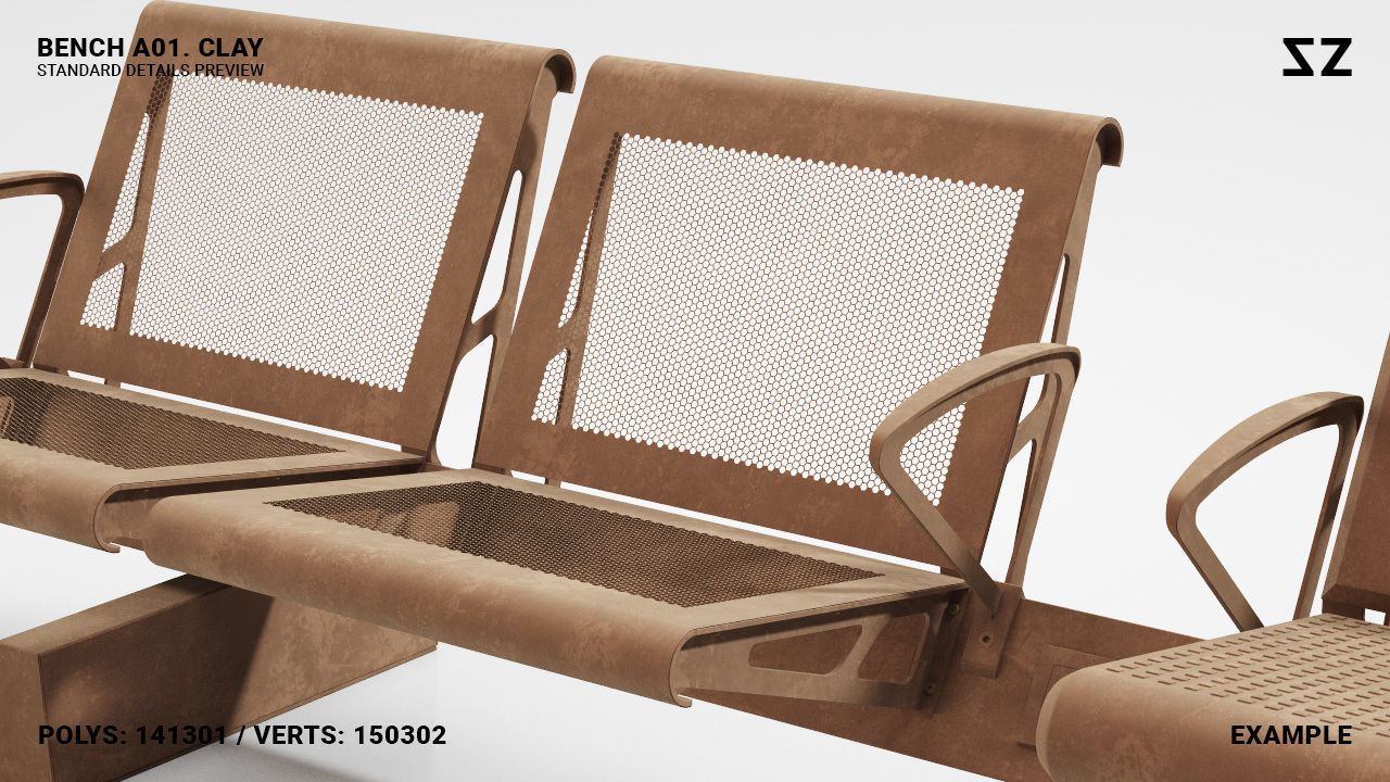 BENCH A01 PACKAGE 3D model_19