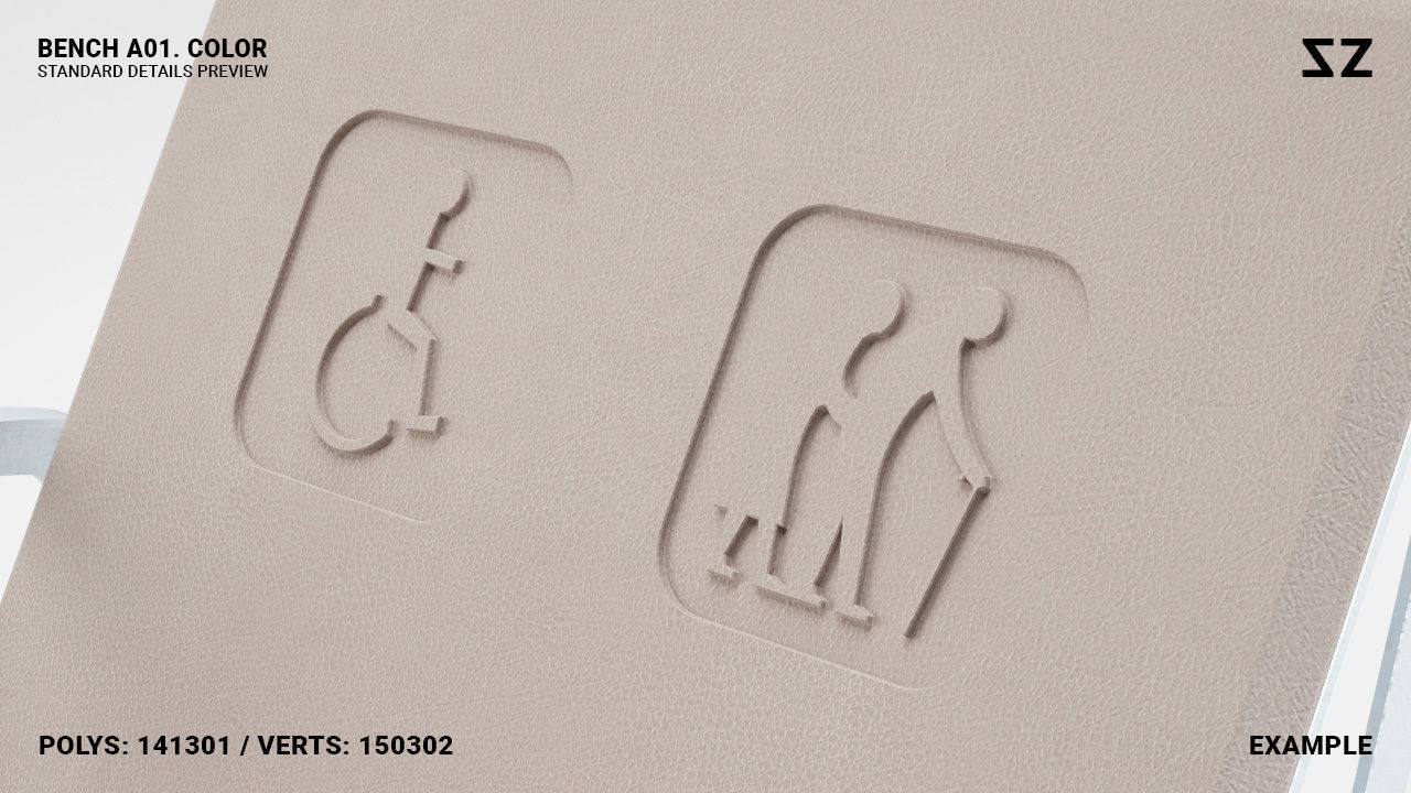 BENCH A01 PACKAGE 3D model_8