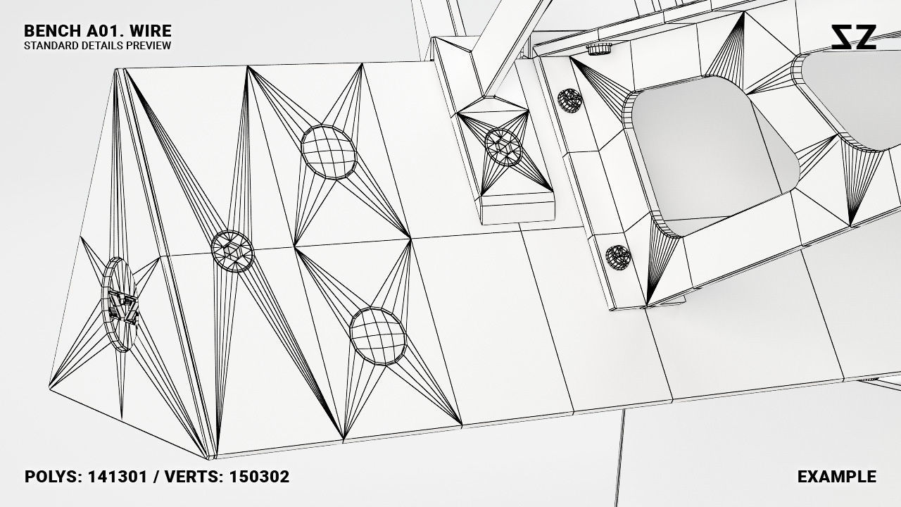 BENCH A01 PACKAGE 3D model_55