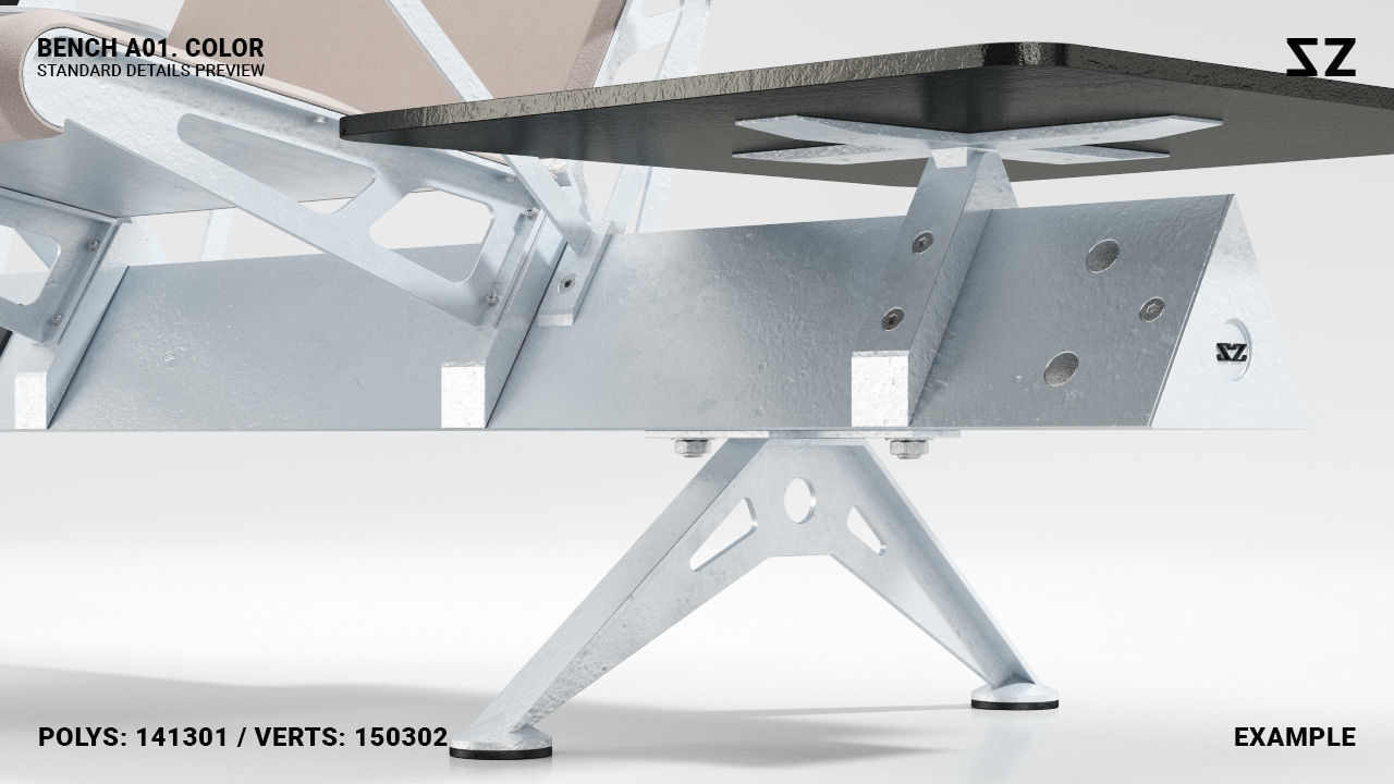 BENCH A01 PACKAGE 3D model_13