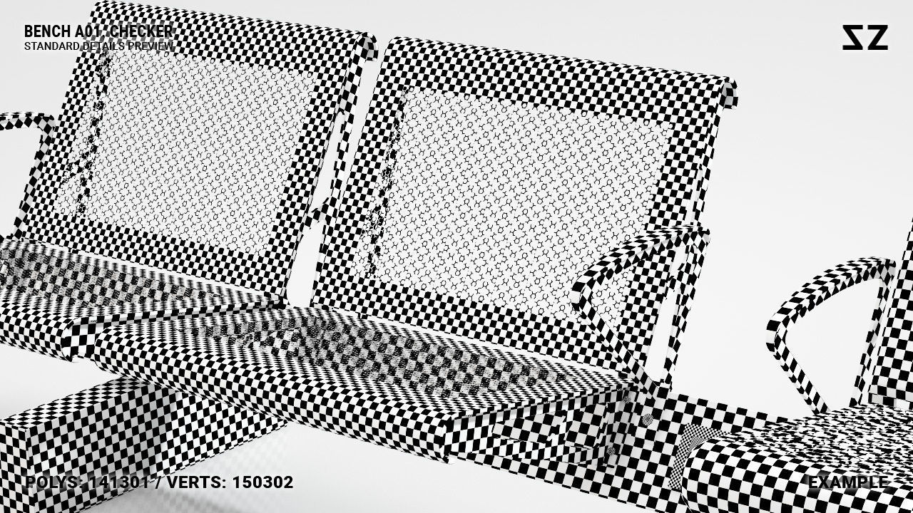 BENCH A01 PACKAGE 3D model_35