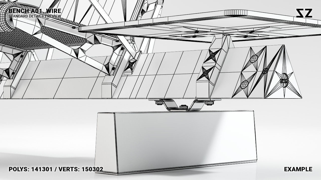 BENCH A01 PACKAGE 3D model_52