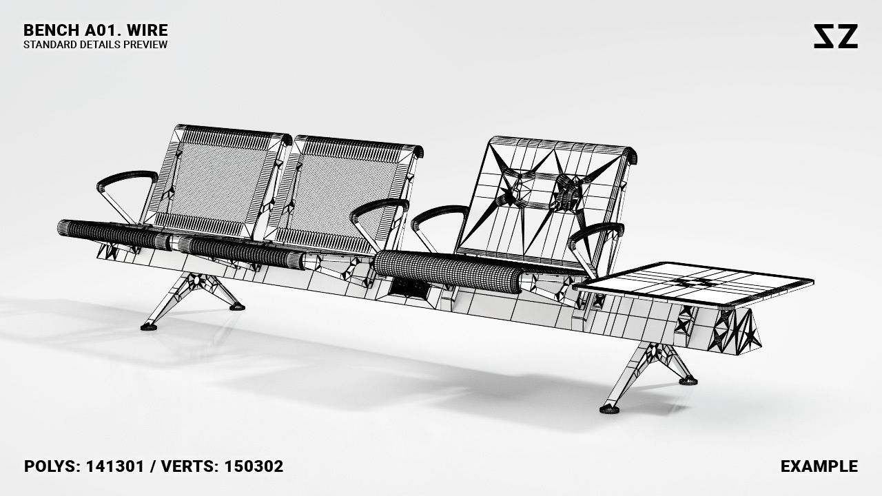 BENCH A01 PACKAGE 3D model_59