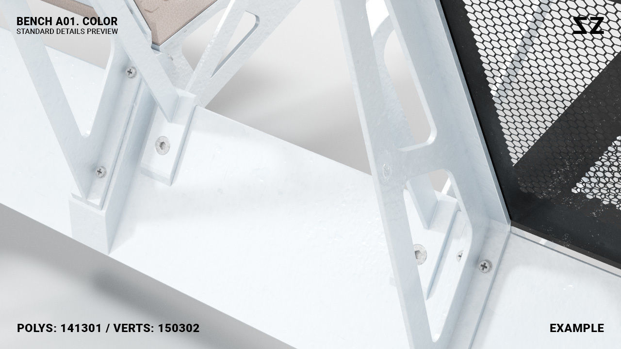 BENCH A01 PACKAGE 3D model_5