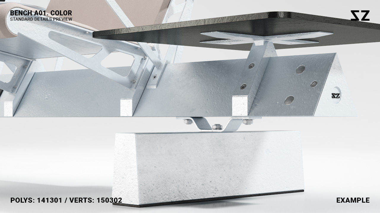 BENCH A01 PACKAGE 3D model_3