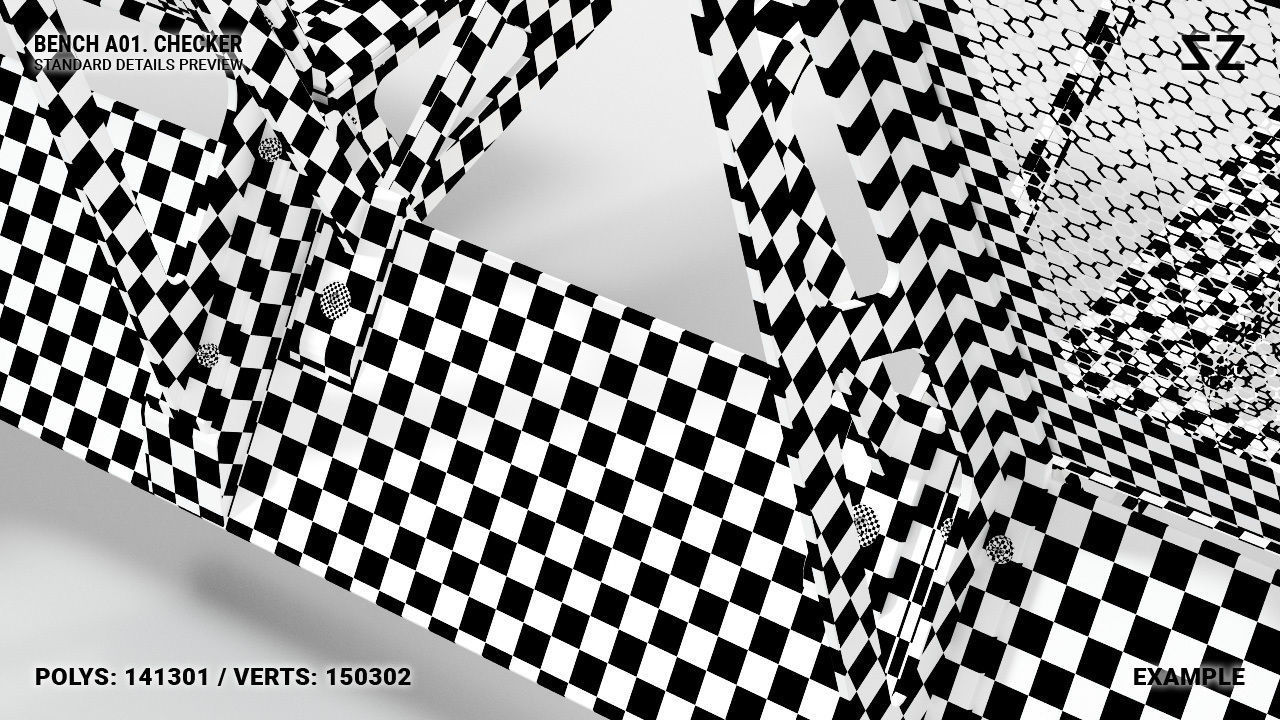 BENCH A01 PACKAGE 3D model_38