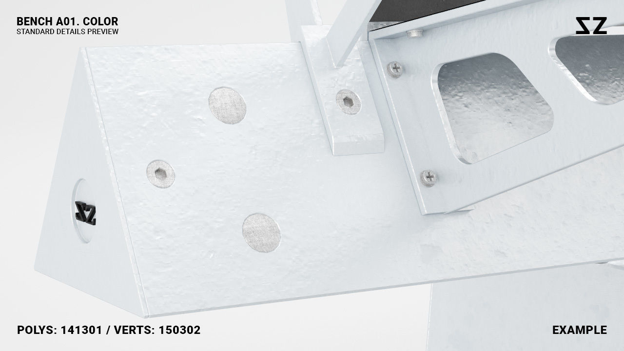 BENCH A01 PACKAGE 3D model_6