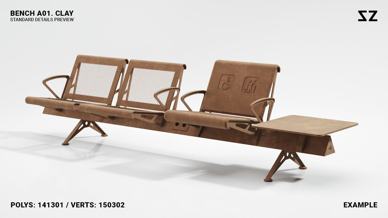 BENCH A01 PACKAGE 3D model_27