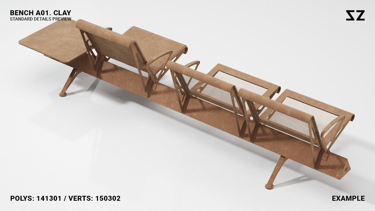 BENCH A01 PACKAGE 3D model_32