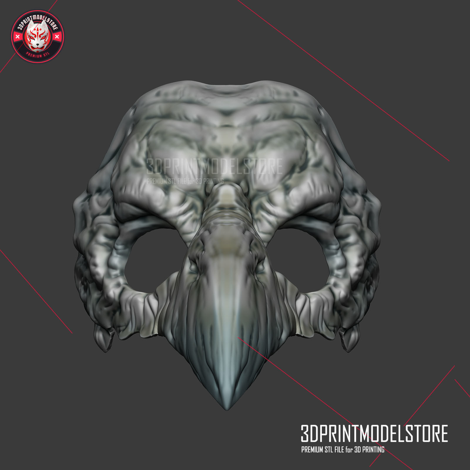 Raven Skull Cosplay Mask - Plague Doctor - Halloween Costume 3D print model_1