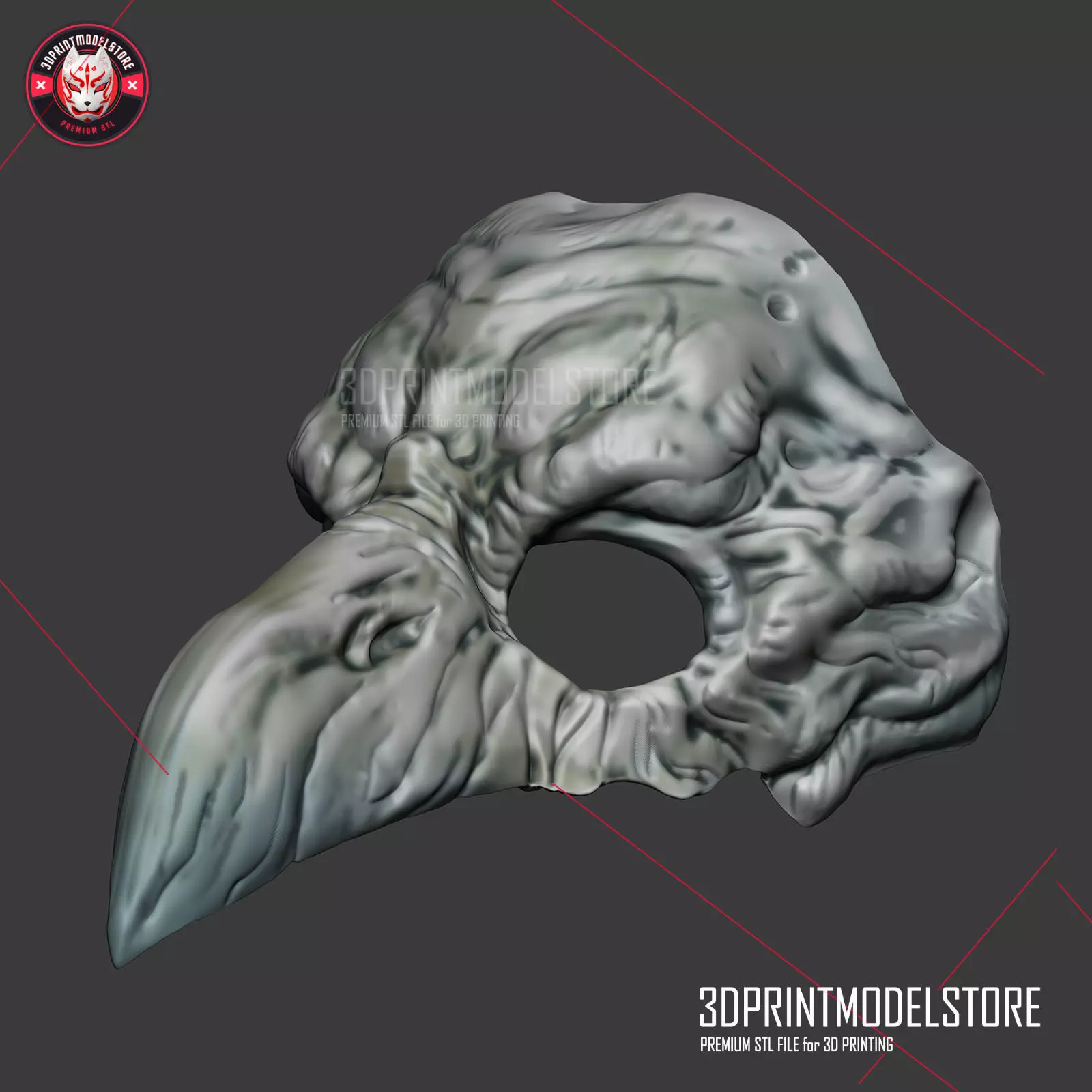 Raven Skull Cosplay Mask - Plague Doctor - Halloween Costume 3D print model_0