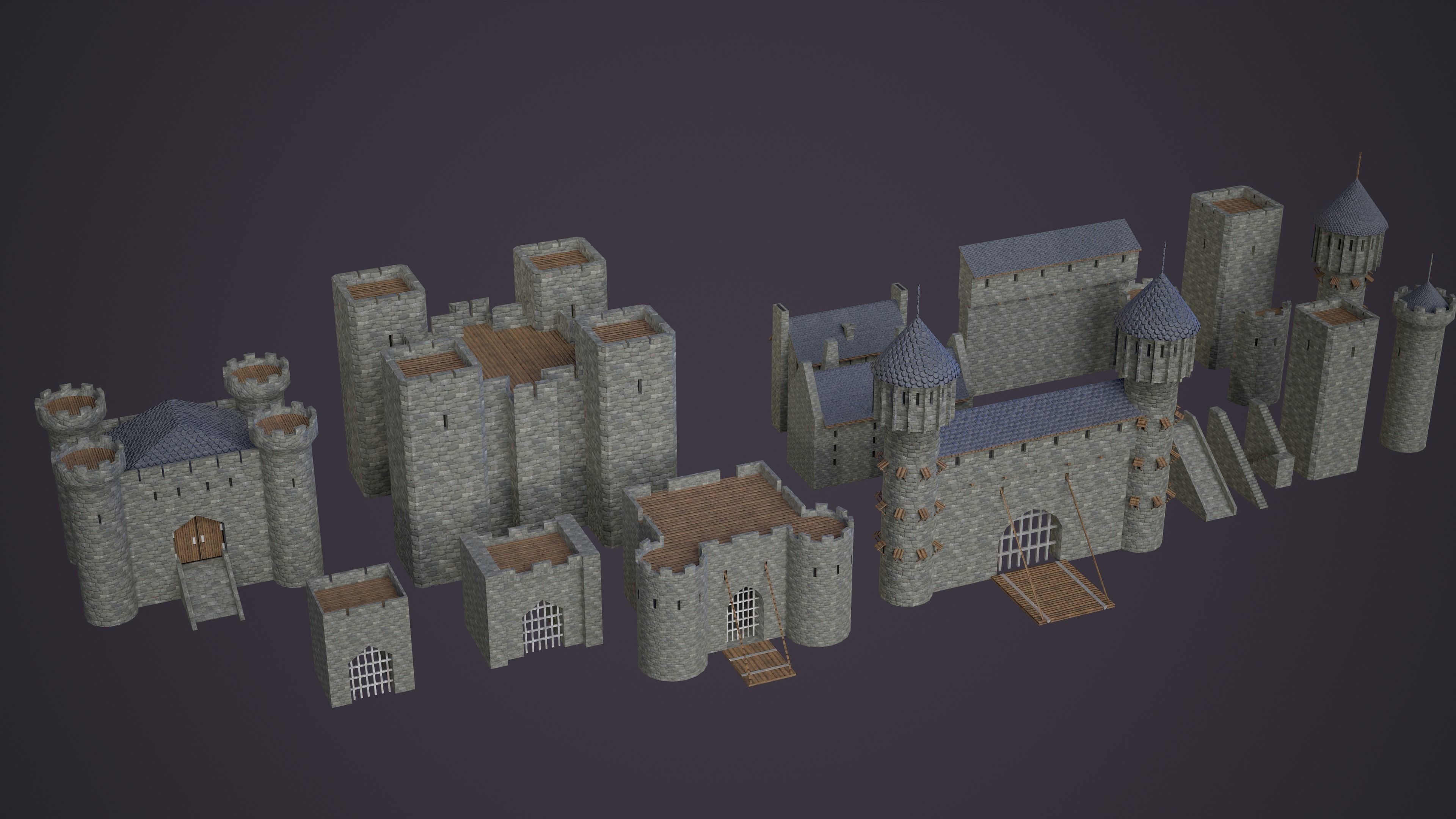 Castle constructor vol2 PBR Low-poly 3D model_2
