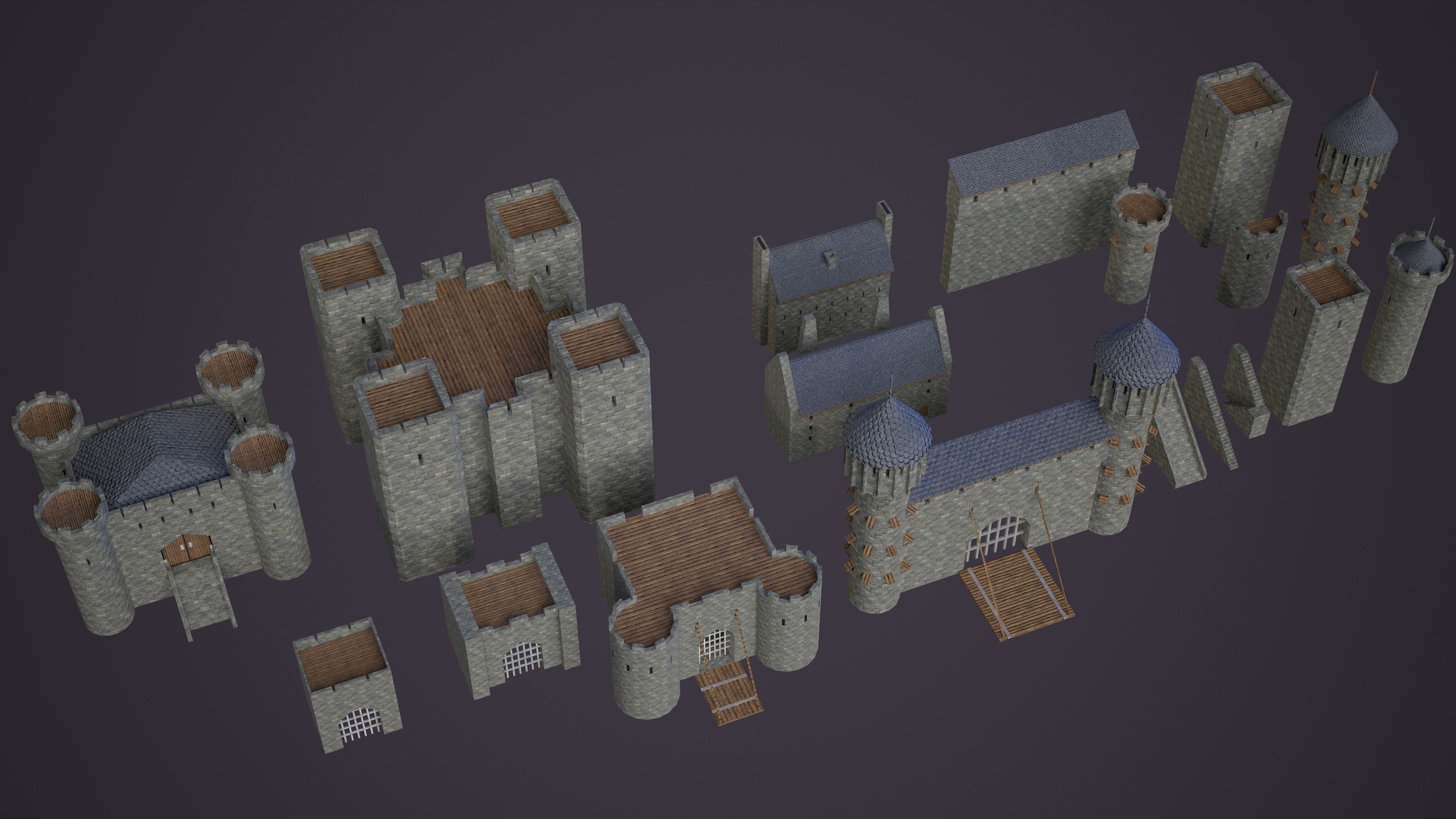 Castle constructor vol2 PBR Low-poly 3D model_8
