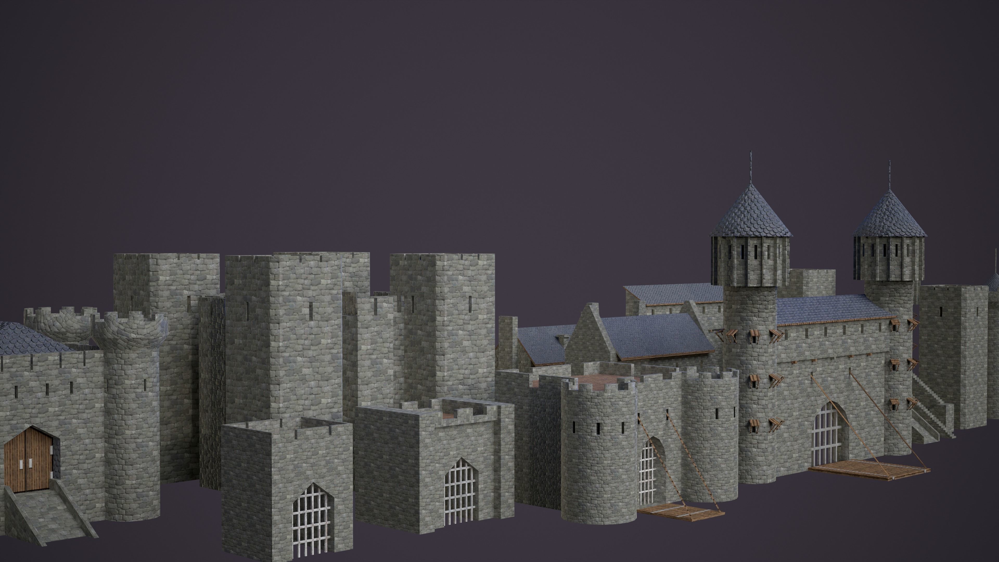 Castle constructor vol2 PBR Low-poly 3D model_3
