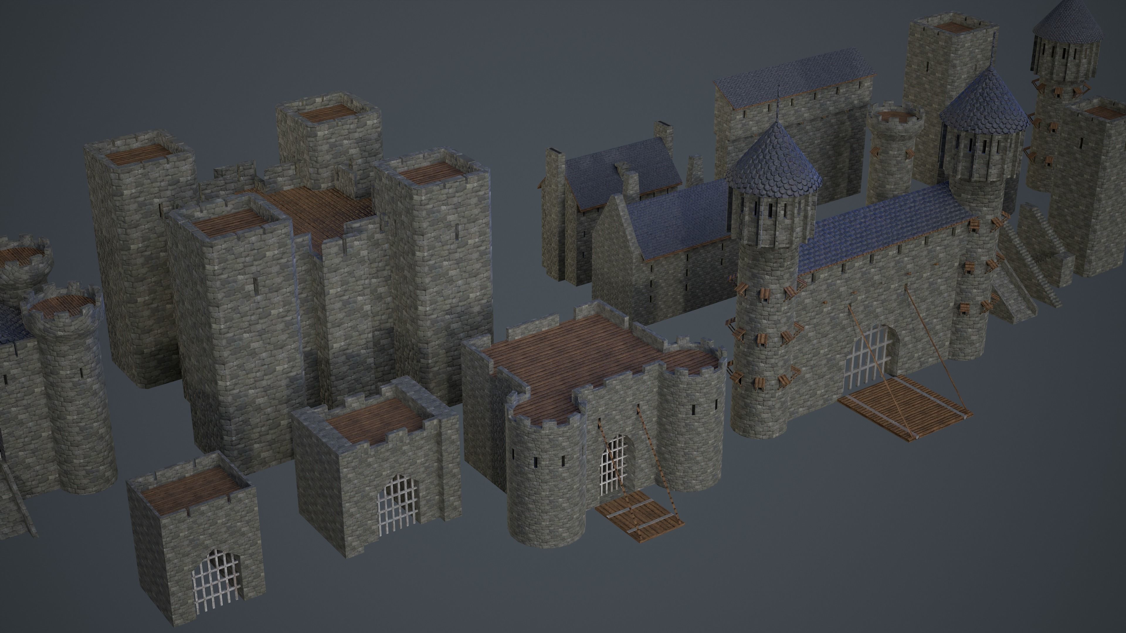 Castle constructor vol2 PBR Low-poly 3D model_7