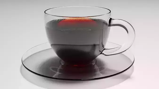 Tee or Coffee Cup and Plate - 3D Model