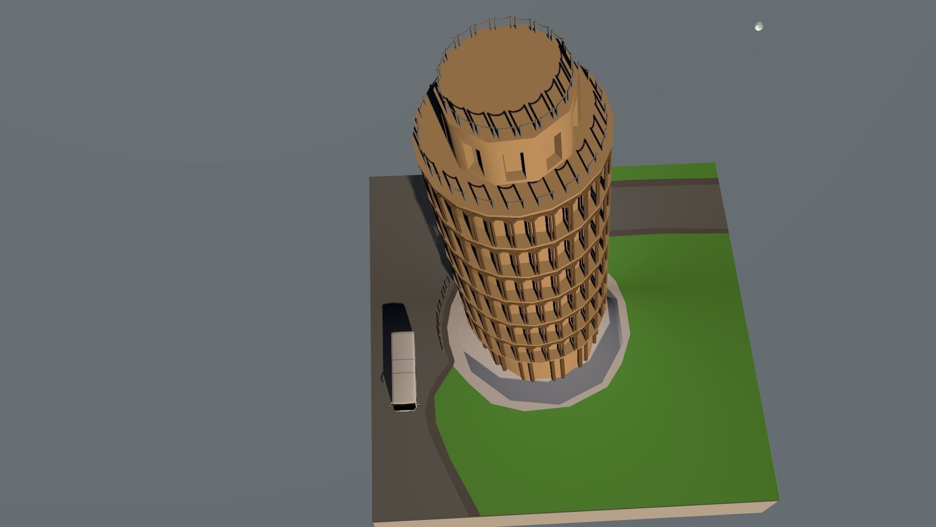 Menara Pisa Low-poly 3D model_1