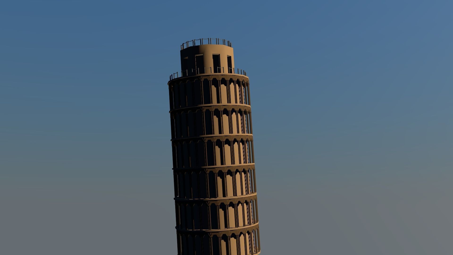 Menara Pisa Low-poly 3D model_3
