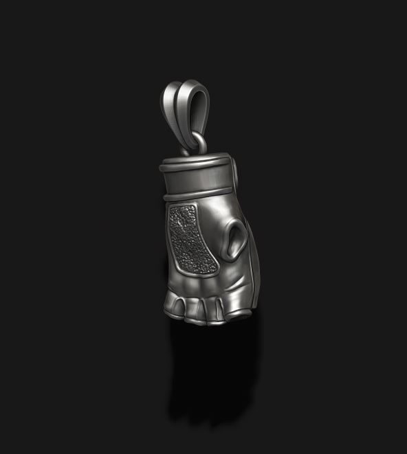 mma gloves pendant 3D print model_2