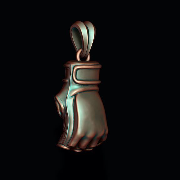 mma gloves pendant 3D print model_4