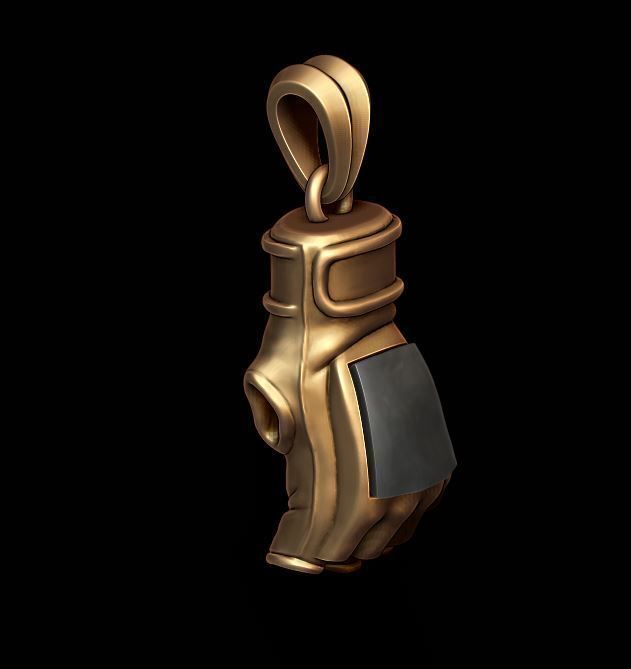 mma gloves pendant 3D print model_3