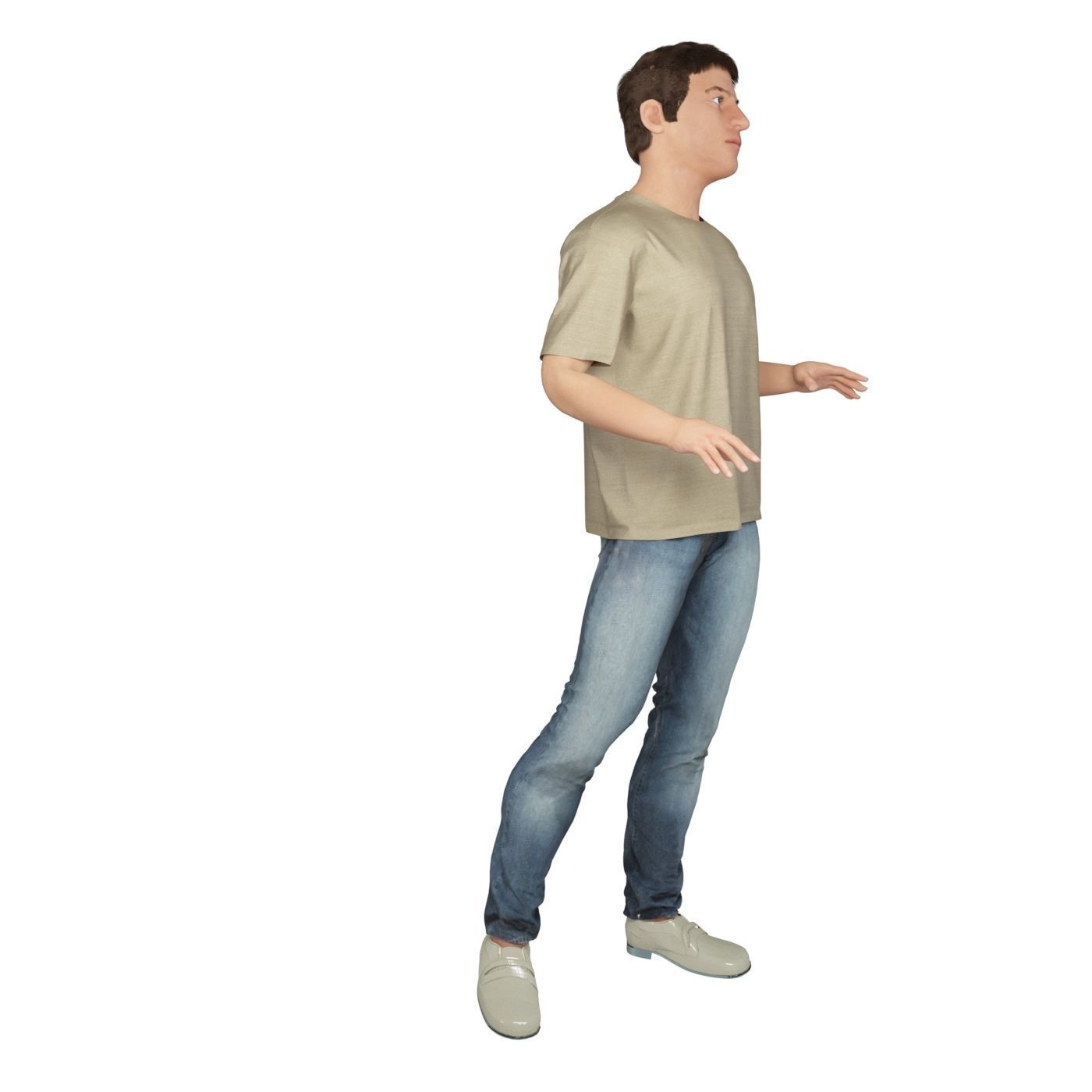 4x Men models real cloth simulation conversation loop animated 3D Model Collection_17