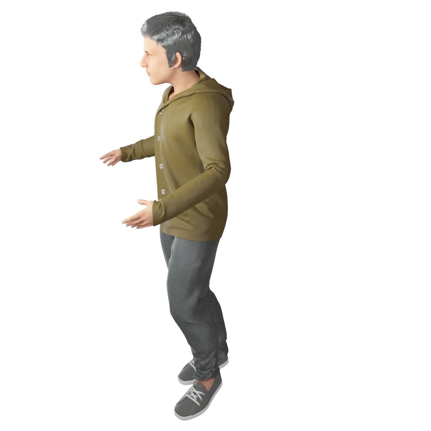 4x Men models real cloth simulation conversation loop animated 3D Model Collection_11