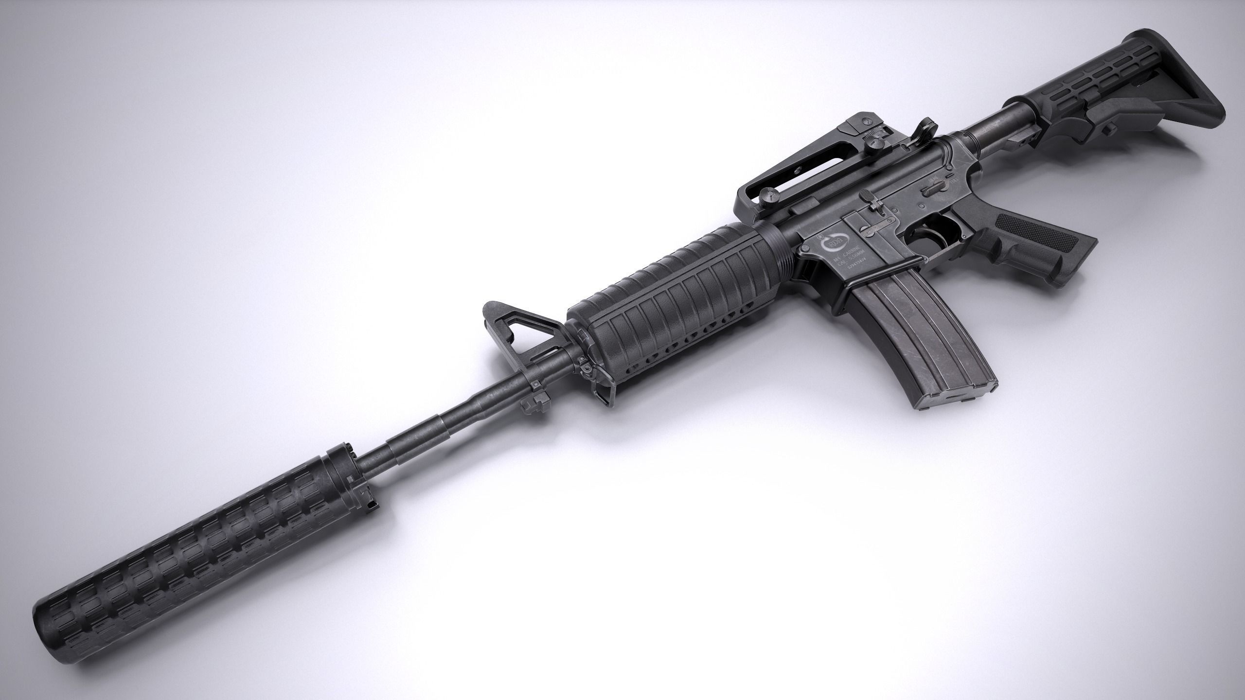 M4A1 Rifle Low-poly 3D model_9