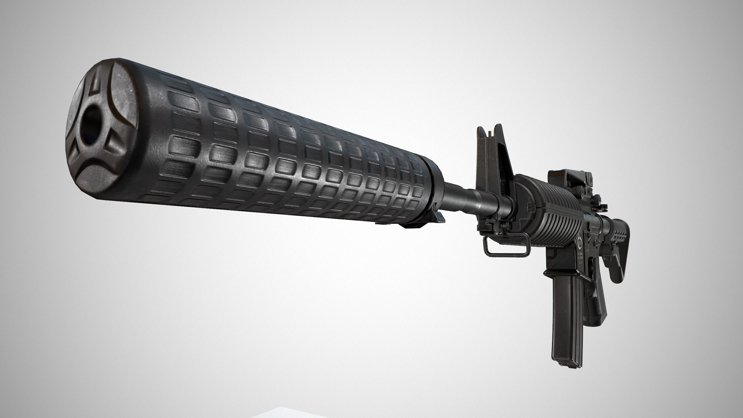 M4A1 Rifle Low-poly 3D model_10