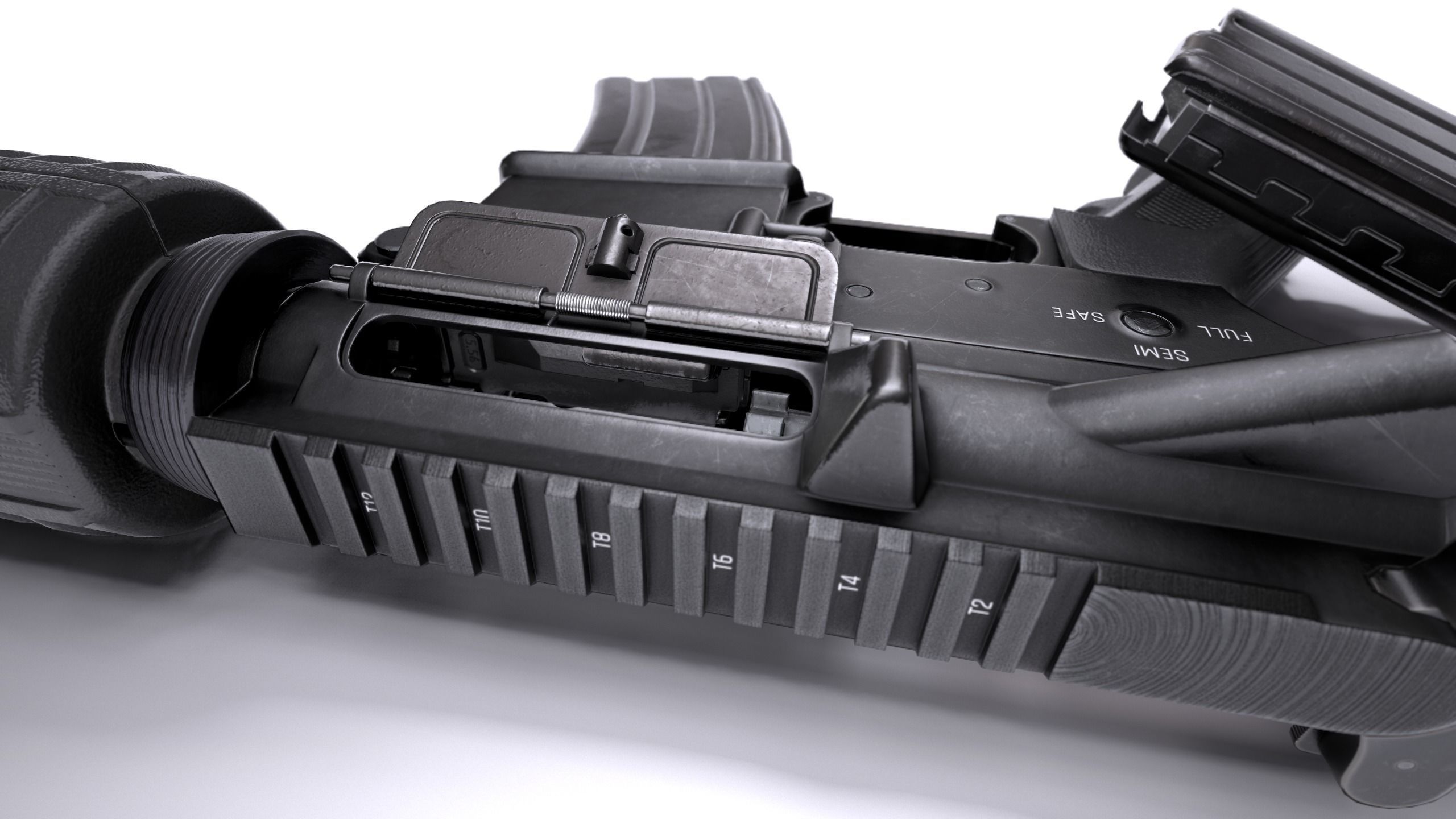 M4A1 Rifle Low-poly 3D model_7