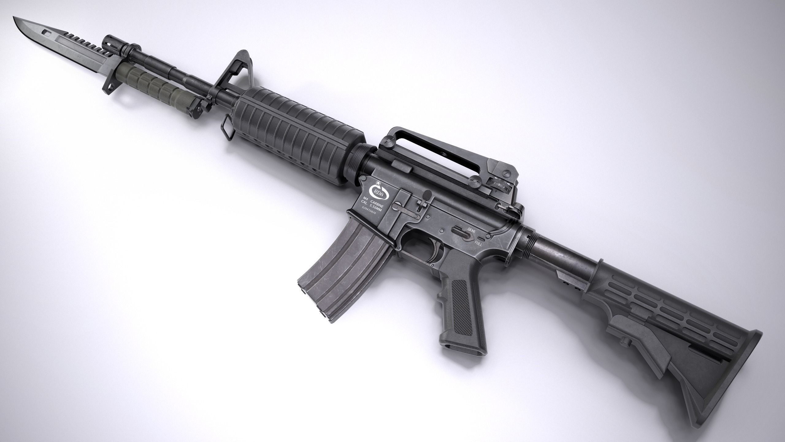 M4A1 Rifle Low-poly 3D model_4