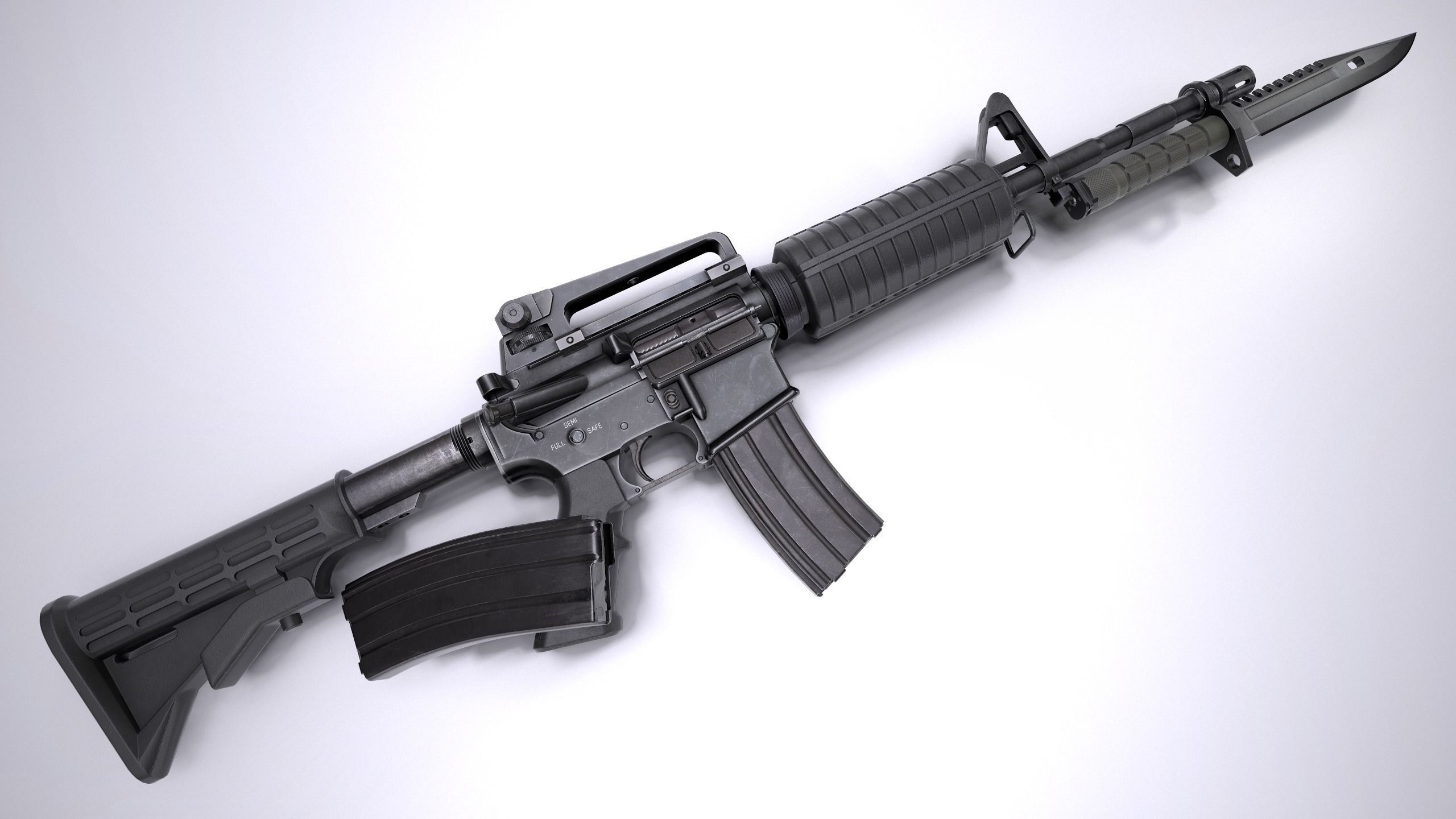 M4A1 Rifle Low-poly 3D model_5