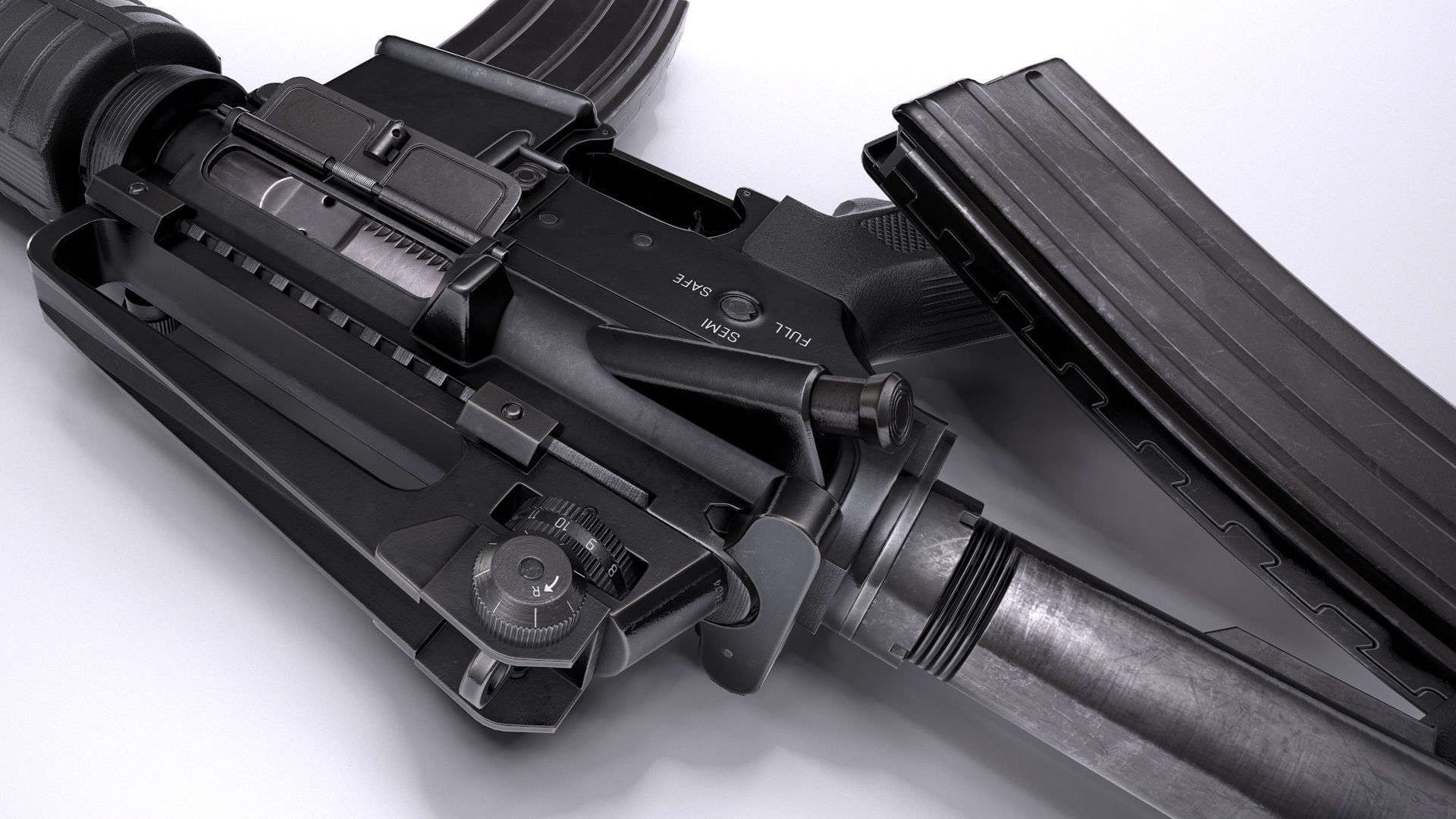 M4A1 Rifle Low-poly 3D model_8