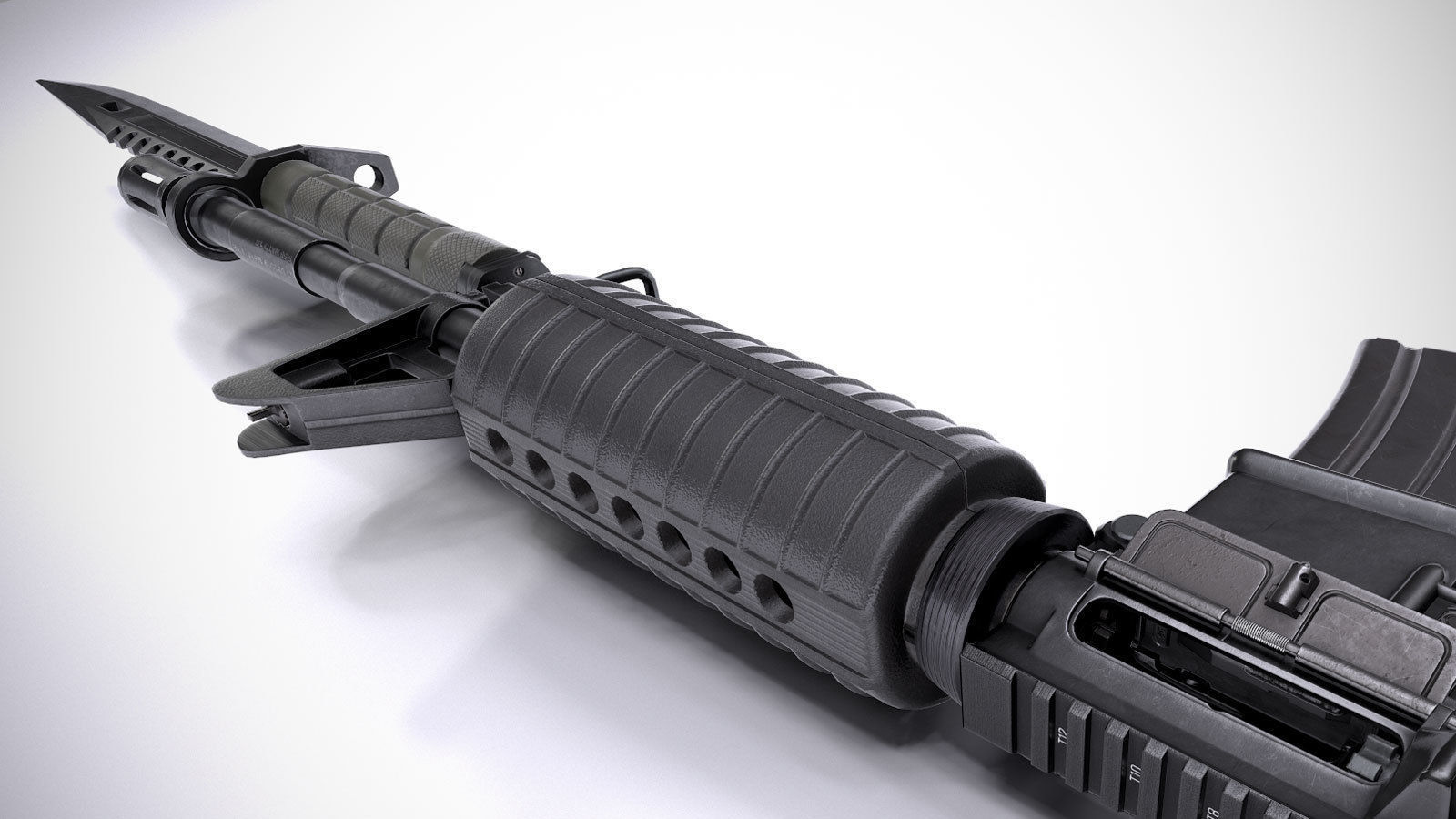 M4A1 Rifle Low-poly 3D model_6