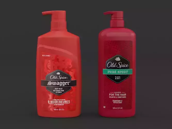 Old Spice Body Wash Shampoo and Conditioner 3D model