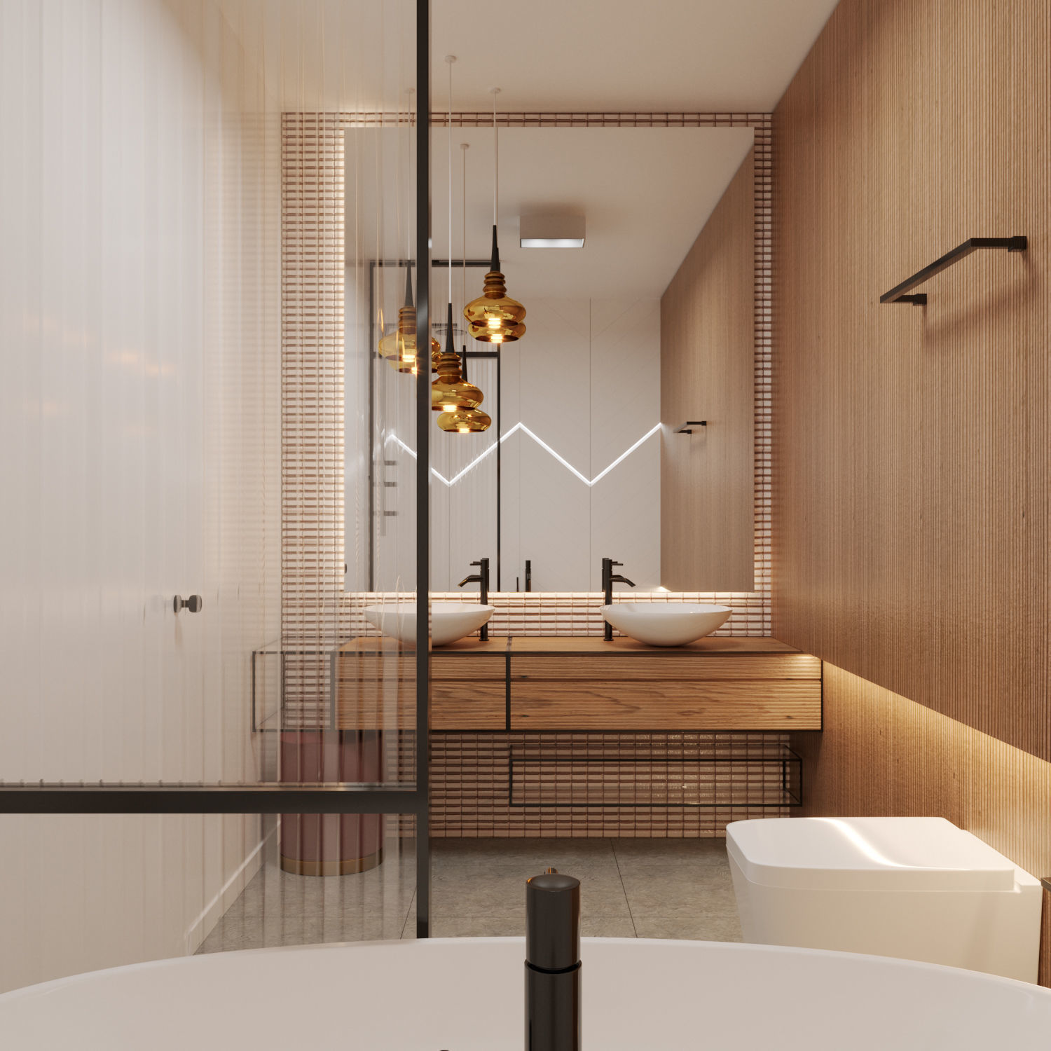 Bathroom Interior Scene Corona Cinema4D 3D model_1