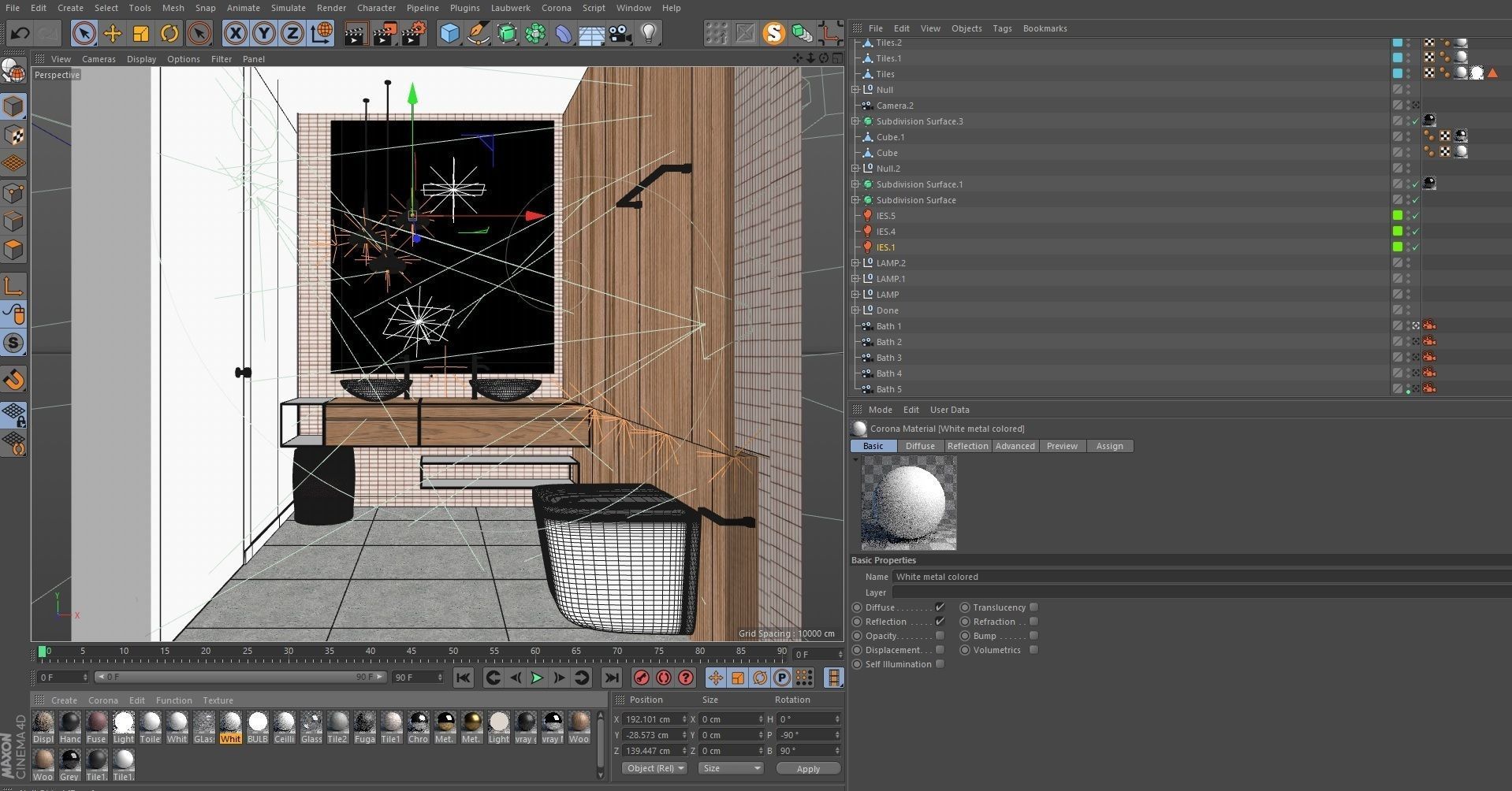 Bathroom Interior Scene Corona Cinema4D 3D model_6