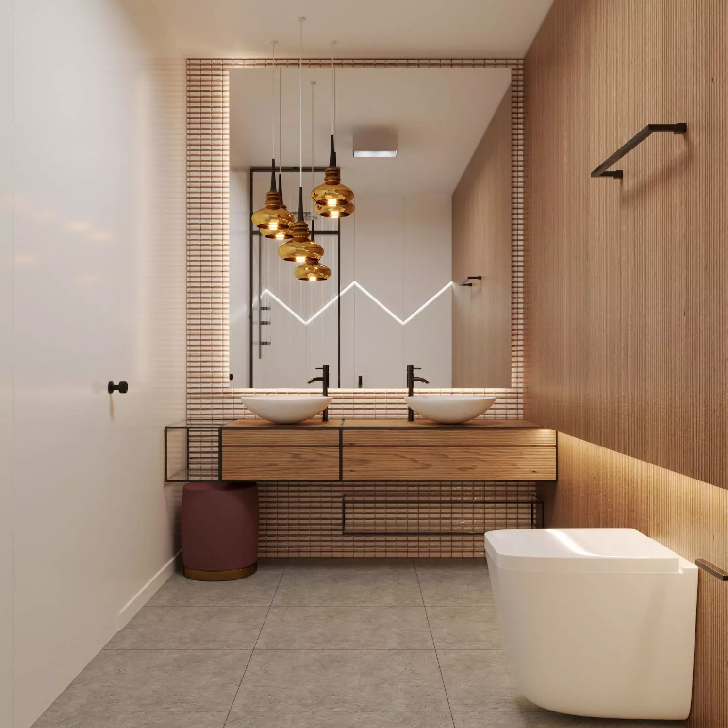 Bathroom Interior Scene Corona Cinema4D 3D model_0