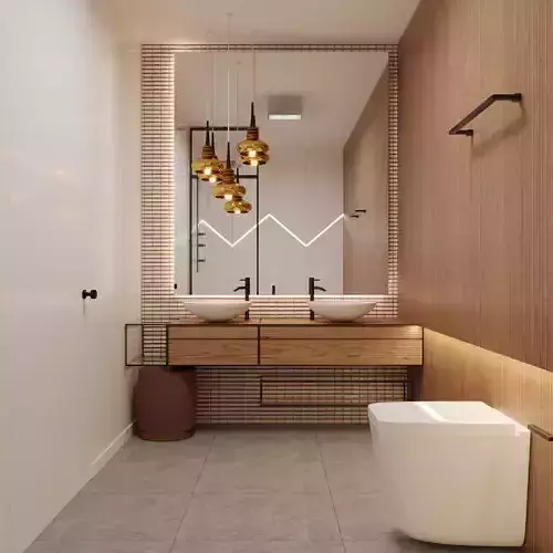 Bathroom Interior Scene Corona Cinema4D 3D model