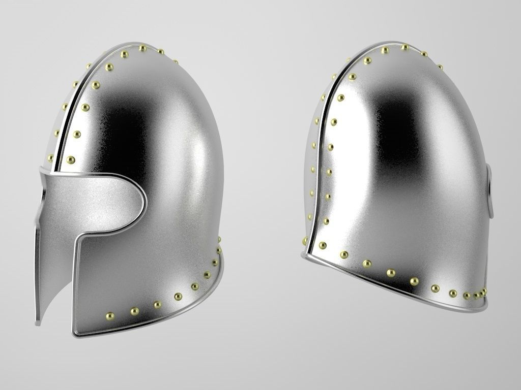 Medieval Knight Helmet 2 3D model_1