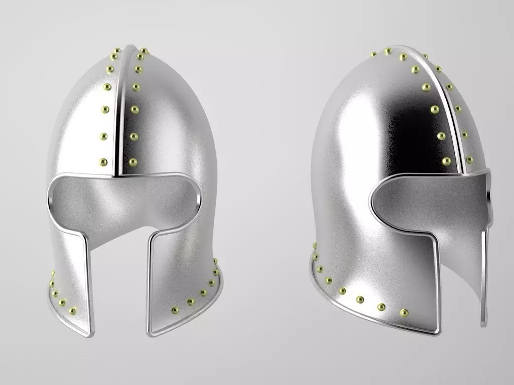 Medieval Knight Helmet 2 3D model_0