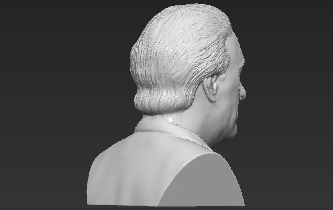 Robert De Niro bust ready for full color 3D printing 3D print model_28