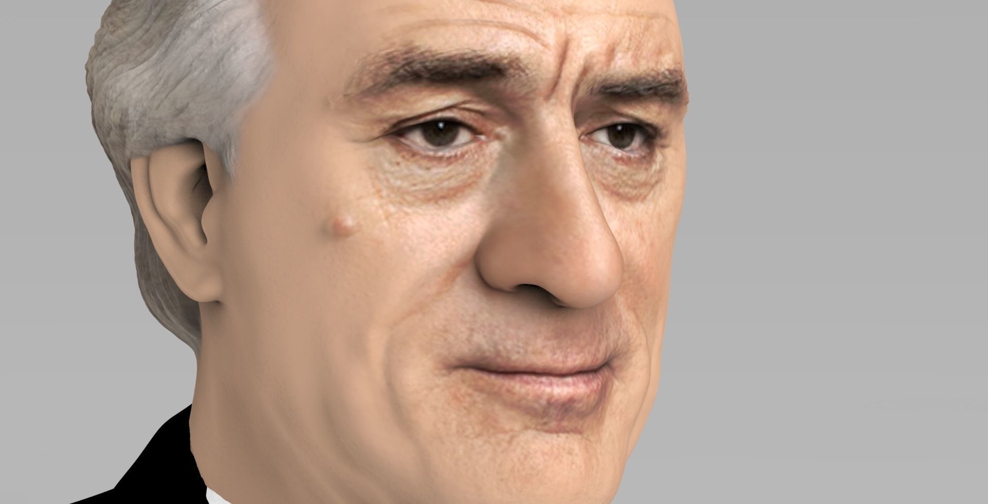 Robert De Niro bust ready for full color 3D printing 3D print model_12