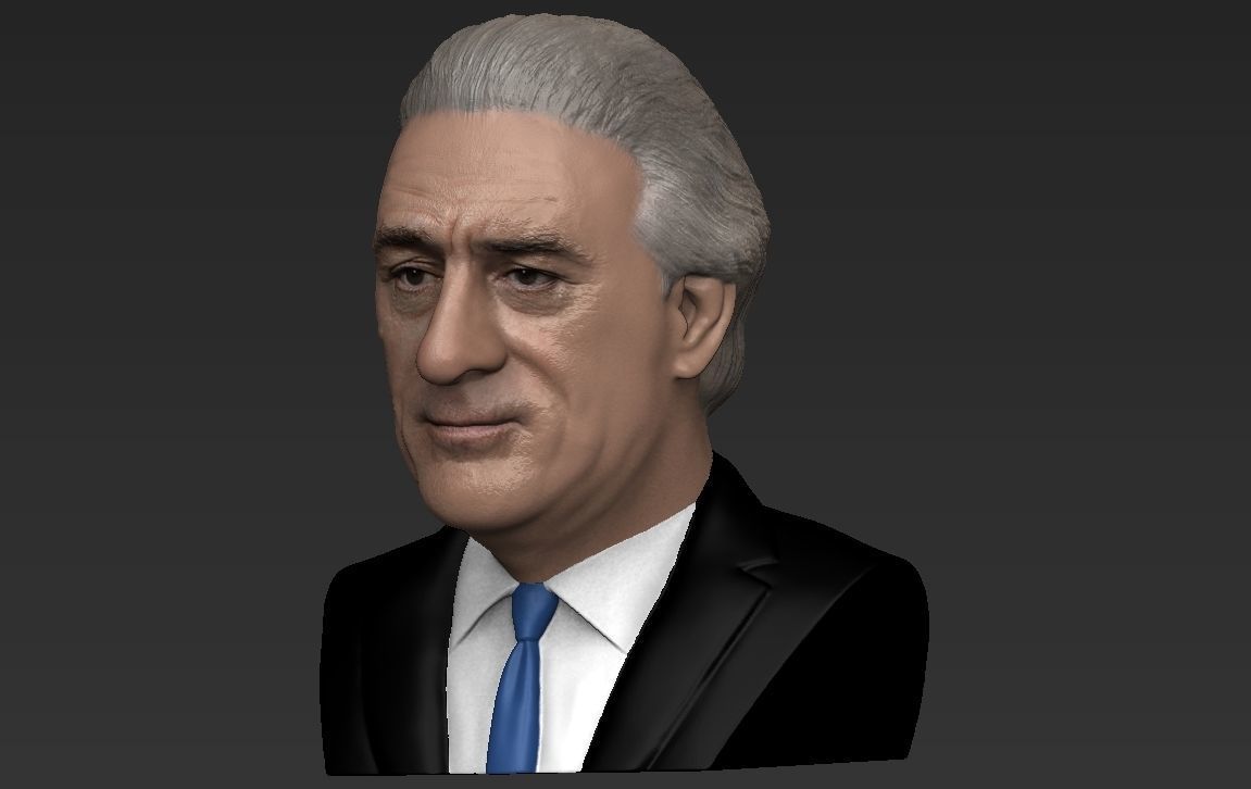 Robert De Niro bust ready for full color 3D printing 3D print model_16