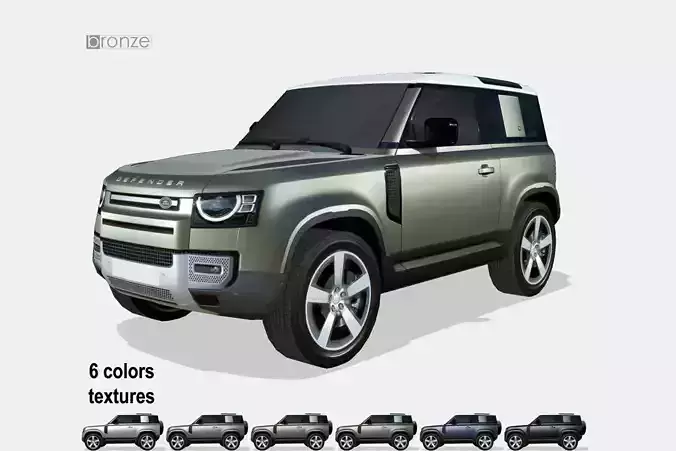 Land Rover Defender 90 2020 Low-poly 3D model